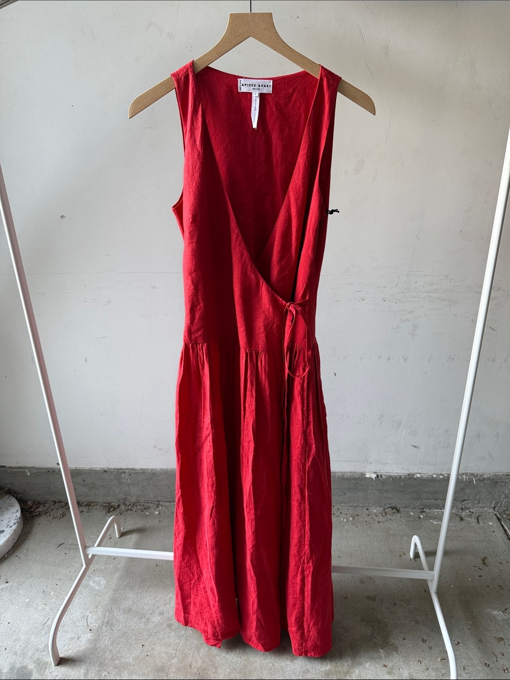 Apiece Apart Sleeveless Maxi wrap Dress in Poppy Red